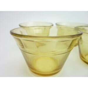 Vintage Amber Glass Custard fruit Bowls set of 4 with gorgeous look and design